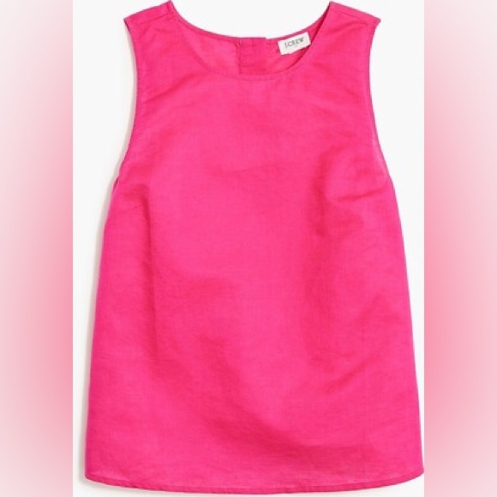 J. Crew linen button back shell tank top C036